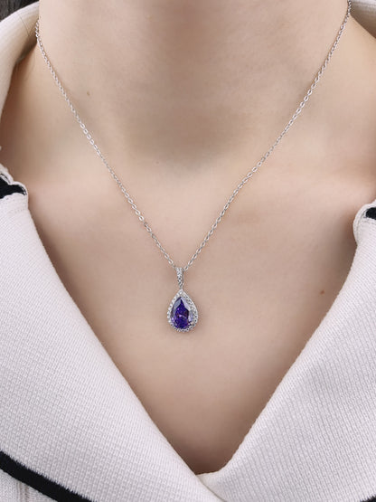 Sterling Silver with Elegant Gemstone Necklace for Women - LAX Jewelry