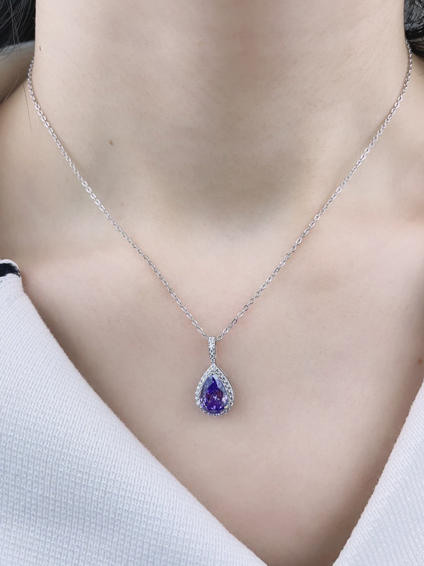 Sterling Silver with Elegant Gemstone Necklace for Women - LAX Jewelry