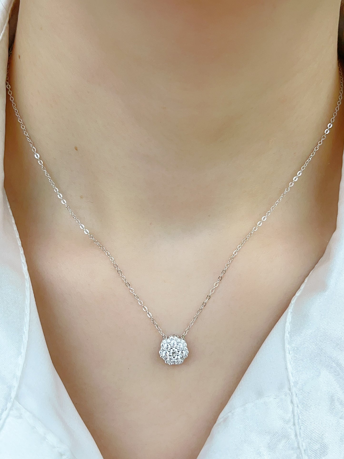 Sterling Silver Simulated Diamond CZ Necklace for Women - LAX Jewelry