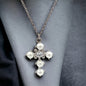 Sterling Silver Shell Pearl Cross Necklace for Women - LAX Jewelry