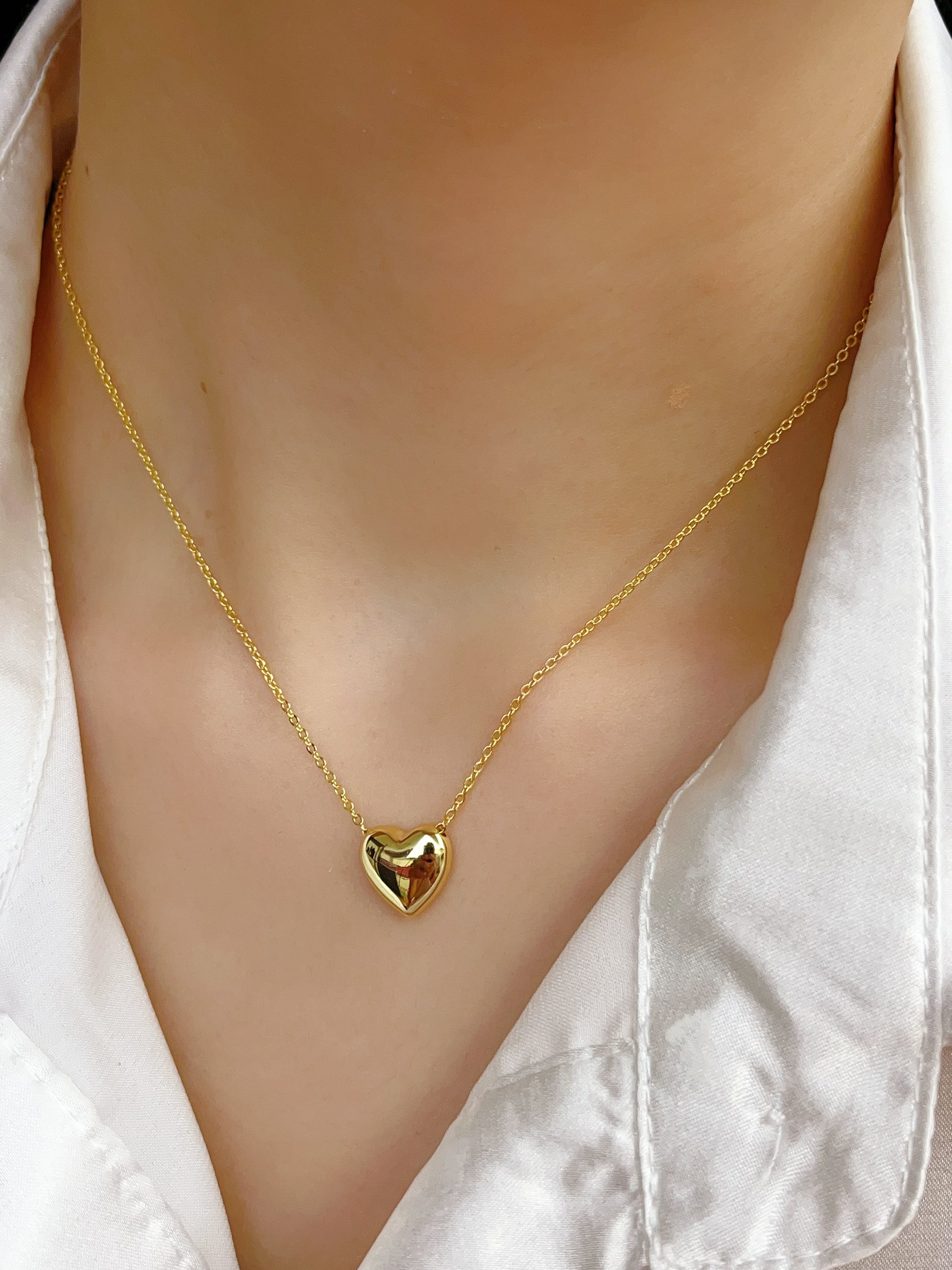 925 Sterling Silver Heart Necklace Pendant with 14K Gold Plated or Rhodium Plated for Women - LAX Jewelry