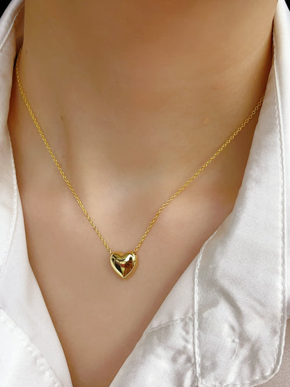 925 Sterling Silver Heart Necklace Pendant with 14K Gold Plated or Rhodium Plated for Women - LAX Jewelry