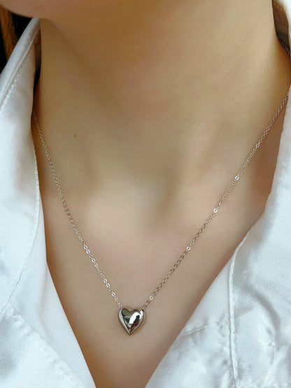 Sterling Silver Hollow Heart Necklace Pendant for Women - LAX Jewelry