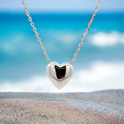 Sterling Silver Hollow Heart Necklace Pendant for Women - LAX Jewelry