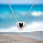 Sterling Silver Hollow Heart Necklace Pendant for Women - LAX Jewelry