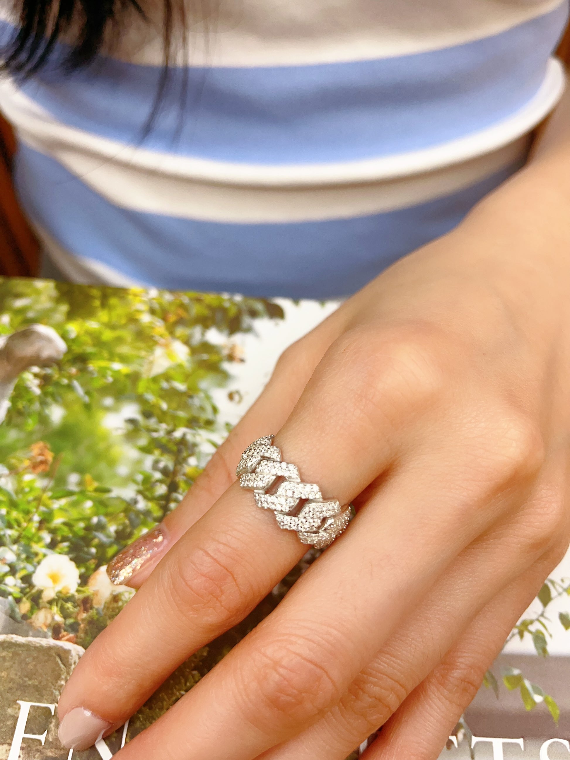 Unisex Sterling Silver Ring Fully Encrusted with Simulated Diamond CZ - LAX Jewelry