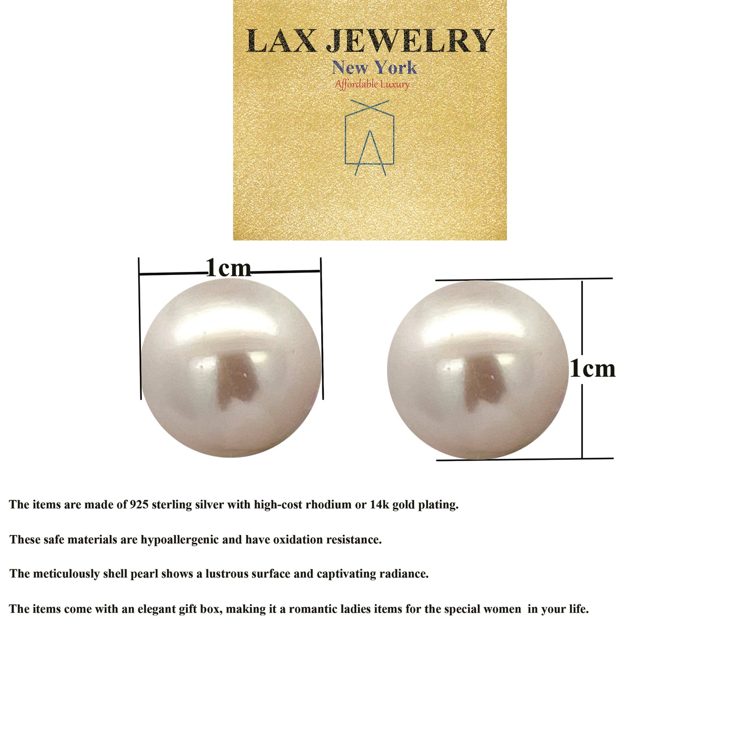 Shell Pearl Earrings Studs for Women - LAX Jewelry