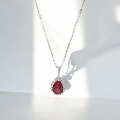 Sterling Silver with Elegant Gemstone Necklace for Women - LAX Jewelry