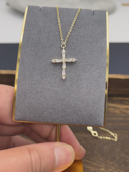 925 Sterling Silver Cross Necklace for Women