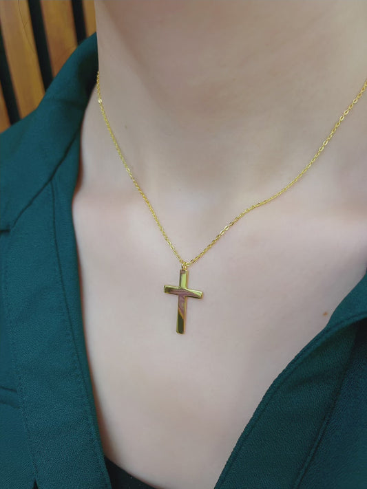 925 Sterling Silver Dainty Layered Cross Necklace for Women