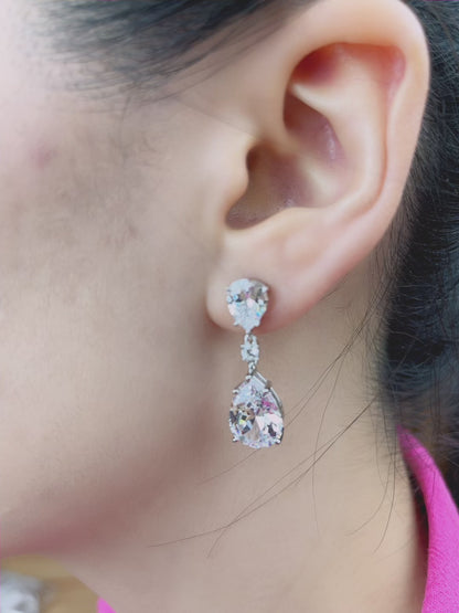 Sterling Silver Simulated Diamond CZ Earrings for Women