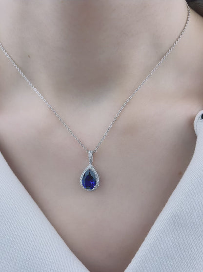 Sterling Silver with Elegant Gemstone Necklace for Women