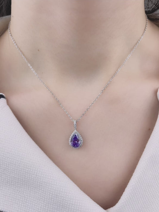 Sterling Silver with Elegant Gemstone Necklace for Women