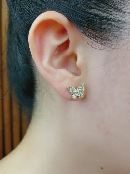 Sterling Silver with Simulated Diamond Butterfly Shaped Earrings for Women Jewelry