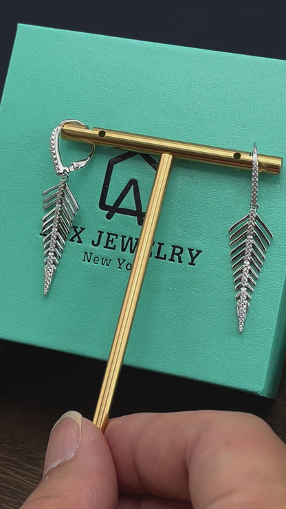 Sterling Silver Double Trees Earrings for Women Jewelry