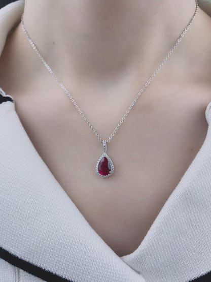 Sterling Silver with Elegant Gemstone Necklace for Women